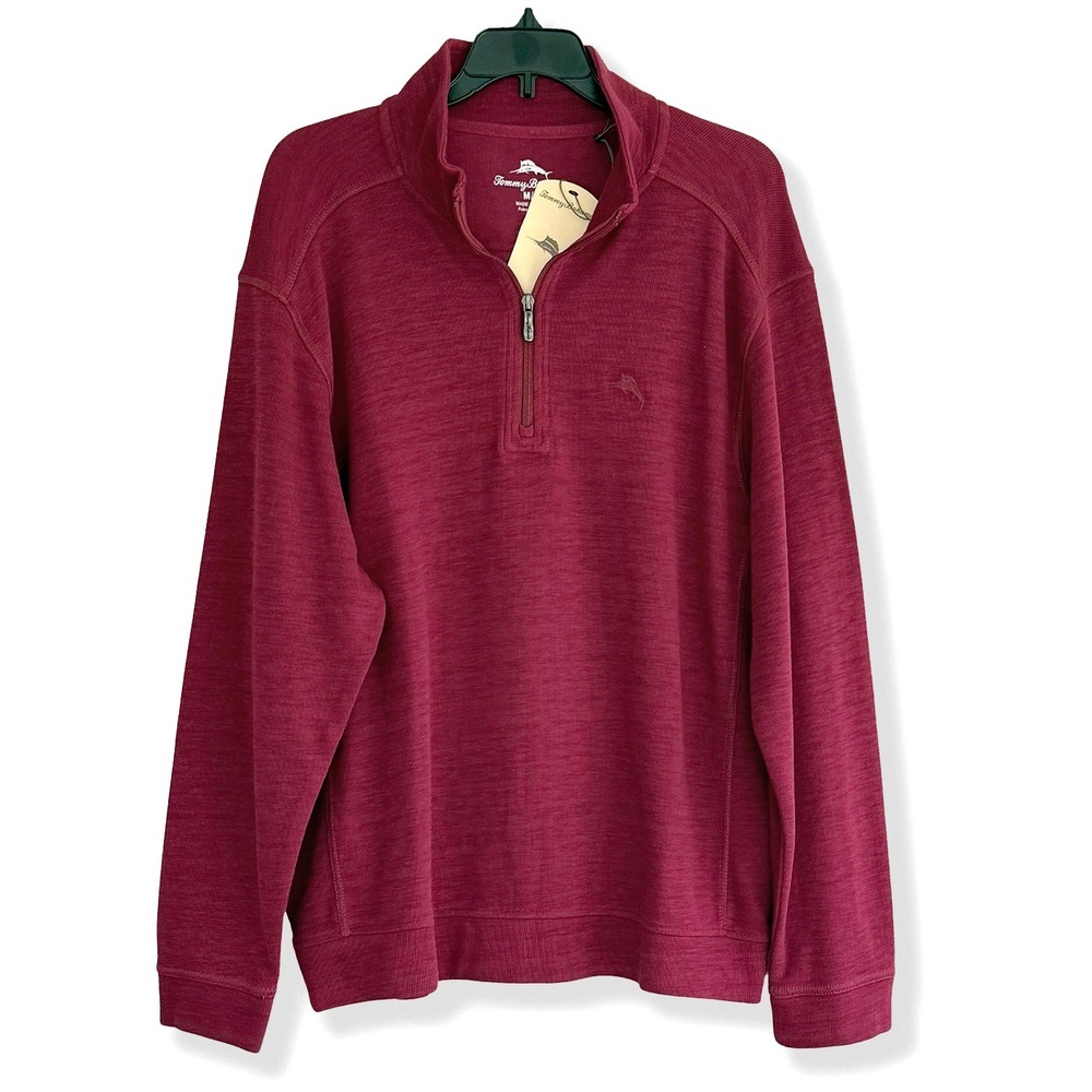 Tommy Bahama 1/2 Zip Pullover - NWT Mens Medium Rhumba Red - #46111-N9